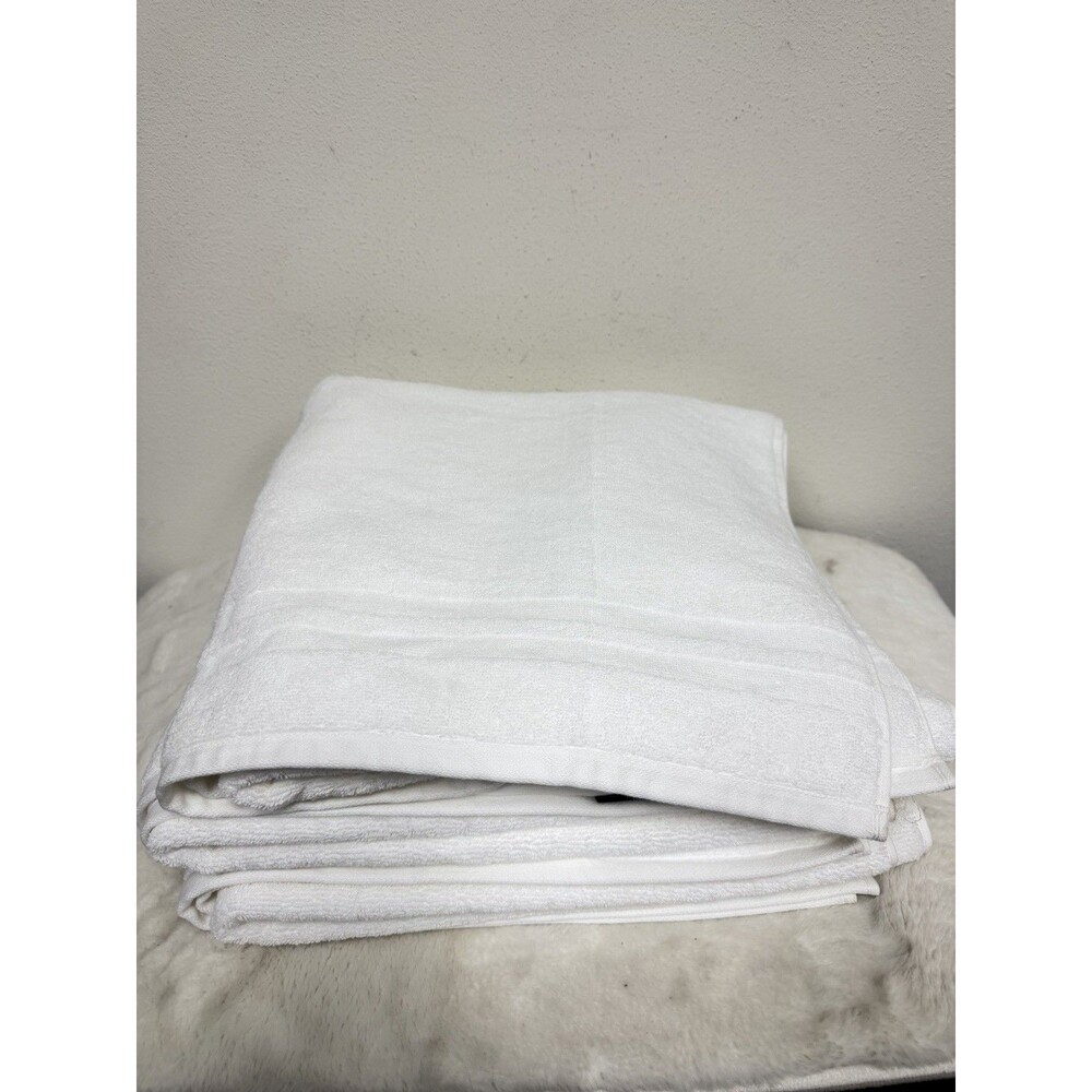 Ralph Lauren Payton Cotton Bundle Of  3 Bath Towels 30” x 58" Spa White